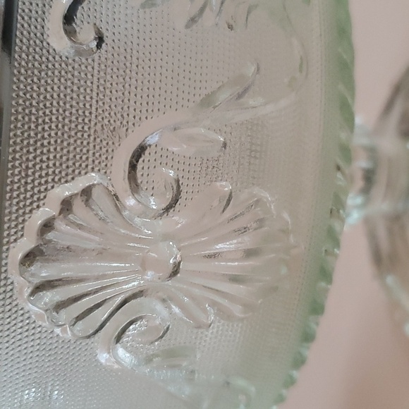 Vintage Pressed Clear Glass Compote Footed Bowl by Indiana Glass Company - Picture 3 of 9